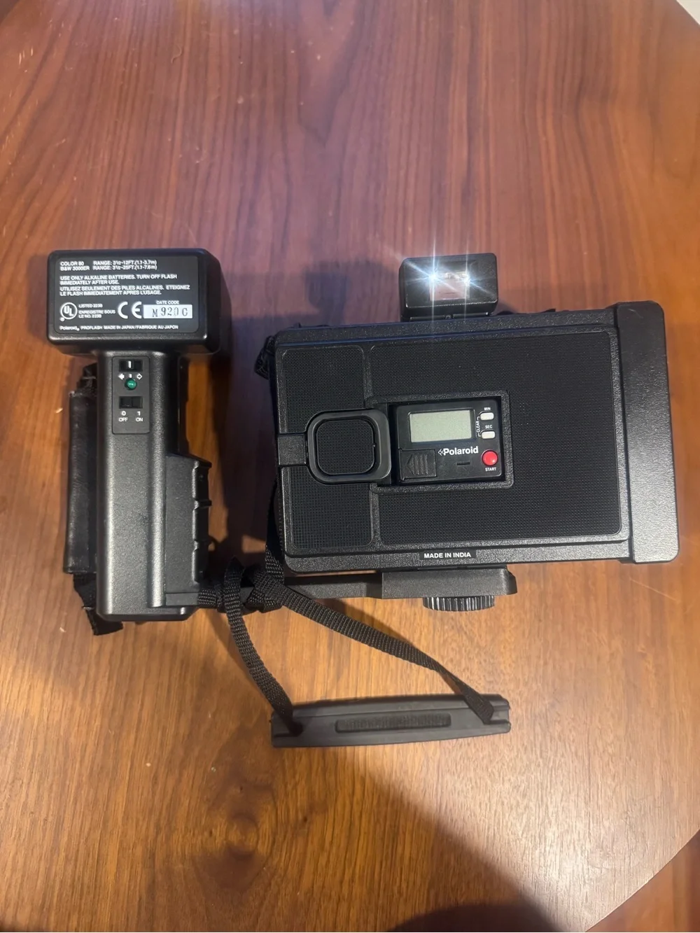 Vintage Polaroid ProPack Instant Camera with Detachable ProFlash & grip